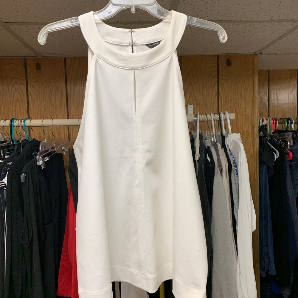 Ann Taylor Halter Crepe Top